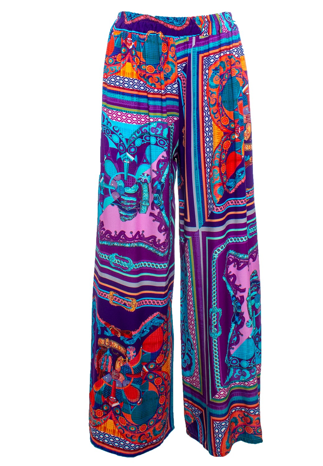 PANTALONE STAMPA FOULARD,100%VI, 4 TG. MADE IN ITALY